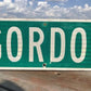 Gordon St Street Sign, Vintage Green Road Sign 36x9 Metal Wall Sign Garage Art B