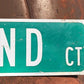 Grand Ct Street Sign, Vintage Green Road Sign, 36x9 Metal Wall Sign, Garage Art