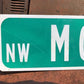 Morse Street Sign, Vintage Green Road Sign, 36x9 Metal Wall Sign, Garage Art A