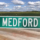 Medford Av Street Sign, Vintage Green Road Sign, 42x9 Metal Wall Sign Garage Art