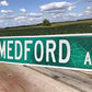 Medford Av Street Sign, Vintage Green Road Sign, 42x9 Metal Wall Sign Garage Art