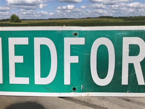 Medford Av Street Sign, Vintage Green Road Sign, 42x9 Metal Wall Sign Garage Art