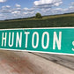 Huntoon St Street Sign, Vintage Green Road Sign, 42x9 Metal Wall Sign Garage A