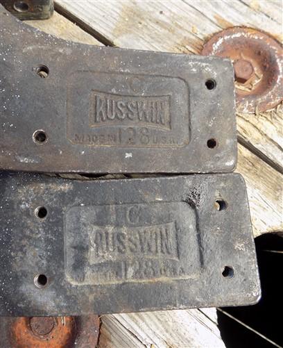 Russwin 128 C Potbelly Door Closer Brackets, Vintage Industrial Hardware C,