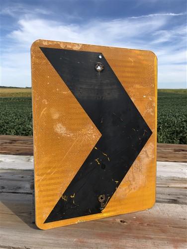 Reflective Arrow Street Sign, 24x18 Vintage Metal Road Sign, Garage Art B