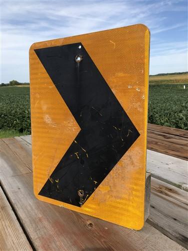 Reflective Arrow Street Sign, 24x18 Vintage Metal Road Sign, Garage Art B