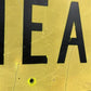 Ahead Reflective Yellow Street Sign, 30x18 Vintage Metal Road Sign, Garage Art