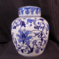 Blue & White Floral Ginger Jar, 9 Chinese Porcelain Decor, Asian Chinoiserie A5,