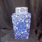 Square Double Happiness Ginger Jar, 12 Chinese Porcelain Decor, Chinoiserie V,