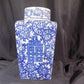 Square Double Happiness Ginger Jar, 12 Chinese Porcelain Decor, Chinoiserie V,