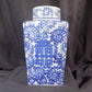 Square Double Happiness Ginger Jar, 12 Chinese Porcelain Decor, Chinoiserie V,