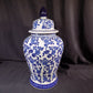 Blue & White Floral Temple Jar, 24 Chinese Porcelain Decor, Chinoiserie A15