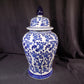 Blue & White Floral Temple Jar, 24 Chinese Porcelain Decor, Chinoiserie A15