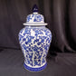 Blue & White Floral Temple Jar, 24 Chinese Porcelain Decor, Chinoiserie A15