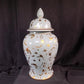 Gold Leaf Temple Jar, 18 Chinese Porcelain Decor, Asian Chinoiserie A19