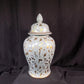 Gold Leaf Temple Jar, 18 Chinese Porcelain Decor, Asian Chinoiserie A19