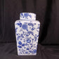 Square Blue & White Ginger Jar, 12 Chinese Porcelain Decor, Asian Chinoiserie C