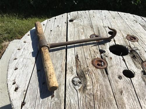 Rustic Hay Baling Hook, Primitive Amish Farm Country Tool, Farmhouse Decor