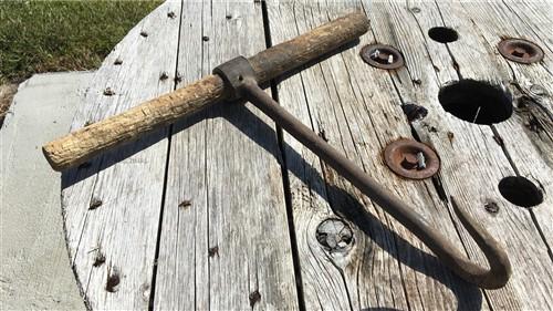 Rustic Hay Baling Hook, Primitive Amish Farm Country Tool, Farmhouse Decor