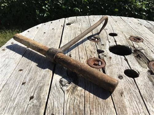 Rustic Hay Baling Hook, Primitive Amish Farm Country Tool, Farmhouse Decor