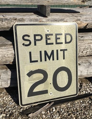 Speed Limit 20 Vintage Sign, 30x24 Vintage Metal Road Sign, A