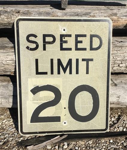 Speed Limit 20 Vintage Sign, 30x24 Vintage Metal Road Sign, A