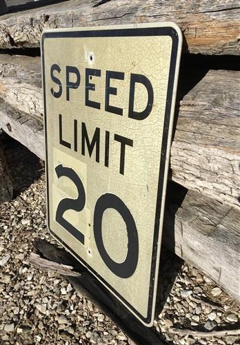 Speed Limit 20 Vintage Sign, 30x24 Vintage Metal Road Sign, A