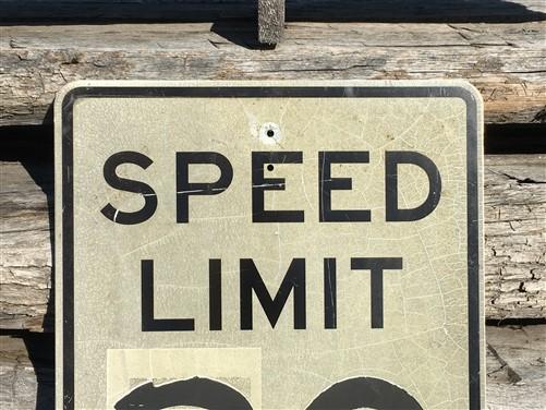 Speed Limit 20 Vintage Sign, 30x24 Vintage Metal Road Sign, A