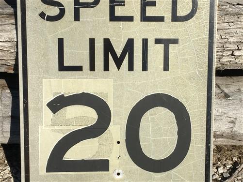 Speed Limit 20 Vintage Sign, 30x24 Vintage Metal Road Sign, A