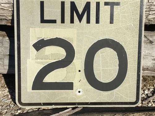 Speed Limit 20 Vintage Sign, 30x24 Vintage Metal Road Sign, A