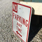 No Parking Any Time Street Sign, 24x18 Vintage Metal Road Sign, Garage Art, F