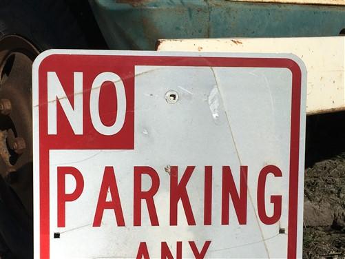 No Parking Any Time Street Sign, 24x18 Vintage Metal Road Sign, Garage Art, F