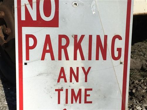 No Parking Any Time Street Sign, 24x18 Vintage Metal Road Sign, Garage Art, F