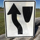 Stay Left Arrow Vintage Highway Road Sign, 30x24 Vintage Metal Road Sign, A