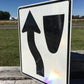 Stay Left Arrow Vintage Highway Road Sign, 30x24 Vintage Metal Road Sign, A