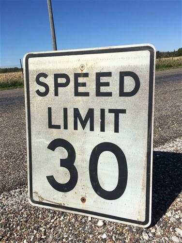 Speed Limit 30 Vintage Sign, 30x24 Vintage Metal Road Sign, B