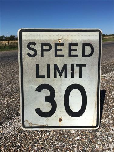 Speed Limit 30 Vintage Sign, 30x24 Vintage Metal Road Sign, B