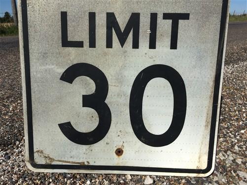 Speed Limit 30 Vintage Sign, 30x24 Vintage Metal Road Sign, B