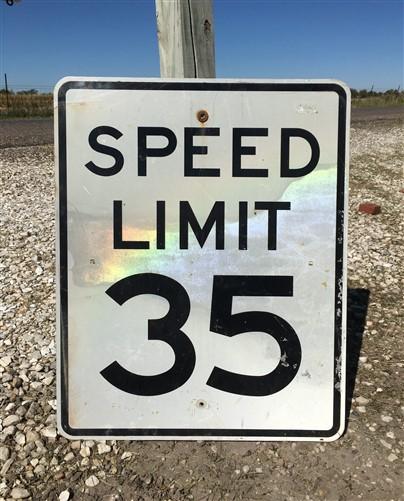 Speed Limit 35 Vintage Sign, 30x24 Vintage Metal Road Sign, A