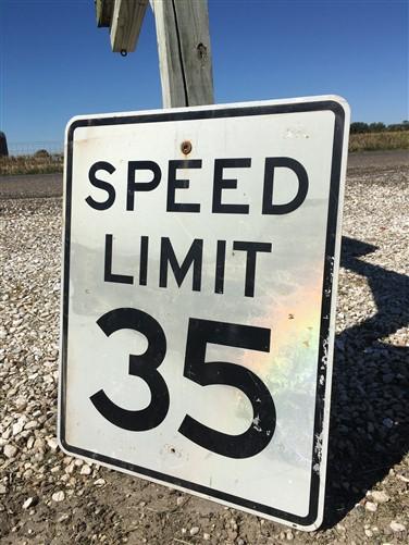 Speed Limit 35 Vintage Sign, 30x24 Vintage Metal Road Sign, A