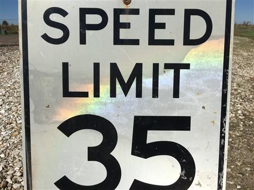 Speed Limit 35 Vintage Sign, 30x24 Vintage Metal Road Sign, A