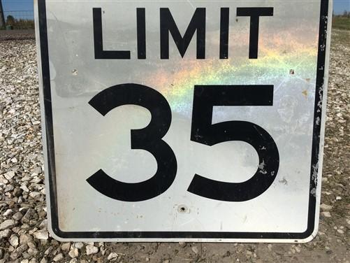 Speed Limit 35 Vintage Sign, 30x24 Vintage Metal Road Sign, A