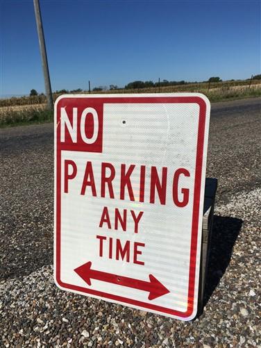 No Parking Any Time Street Sign, 24x18 Vintage Metal Road Sign, Garage Art, G