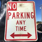 No Parking Any Time Street Sign, 24x18 Vintage Metal Road Sign, Garage Art, H