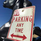 No Parking Any Time Street Sign, 24x18 Vintage Metal Road Sign, Garage Art, H