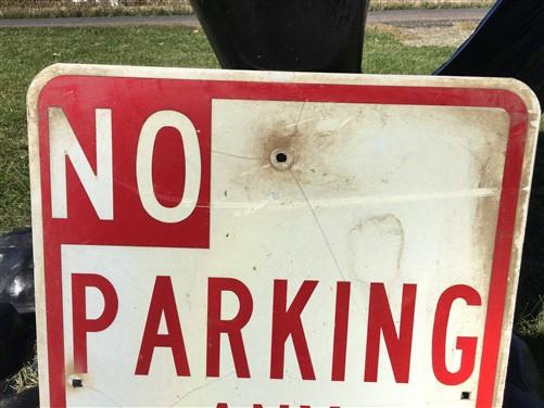 No Parking Any Time Street Sign, 24x18 Vintage Metal Road Sign, Garage Art, H