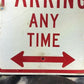 No Parking Any Time Street Sign, 24x18 Vintage Metal Road Sign, Garage Art, H