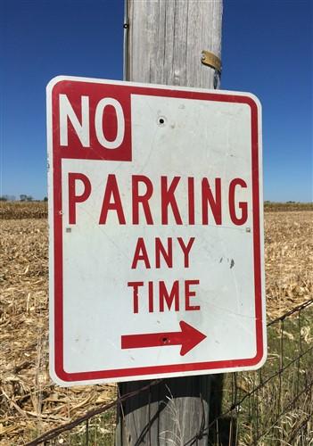 No Parking Any Time Street Sign, 24x18 Vintage Metal Road Sign, Garage Art, J