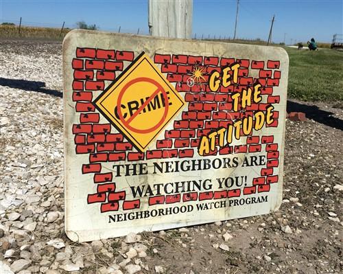 Neighborhood Watch Sign, 18x24 "Get the Attitude", Vintage Road Sign B