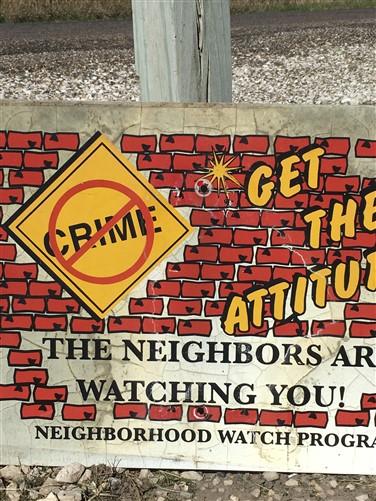 Neighborhood Watch Sign, 18x24 "Get the Attitude", Vintage Road Sign B